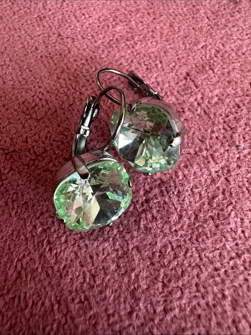 Swarovski Chrysolite Crystal Drop leverback Earrings Atlantis Berlin🧜‍♀️ - Picture 9 of 11